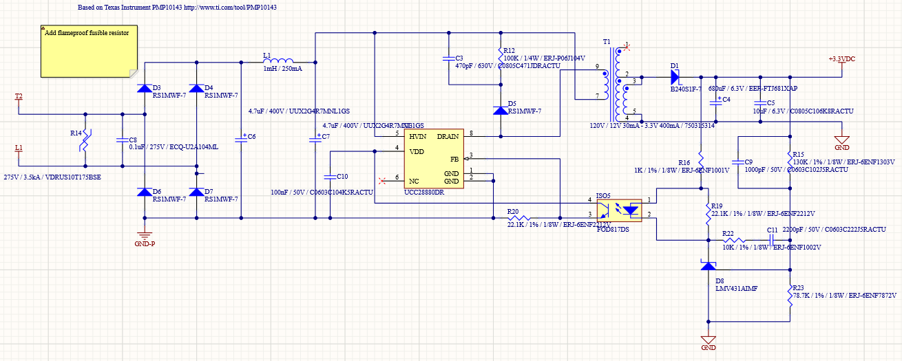 ac - Flyback 120-240VAC to 3.3VDC ripple and simulation - Electrical