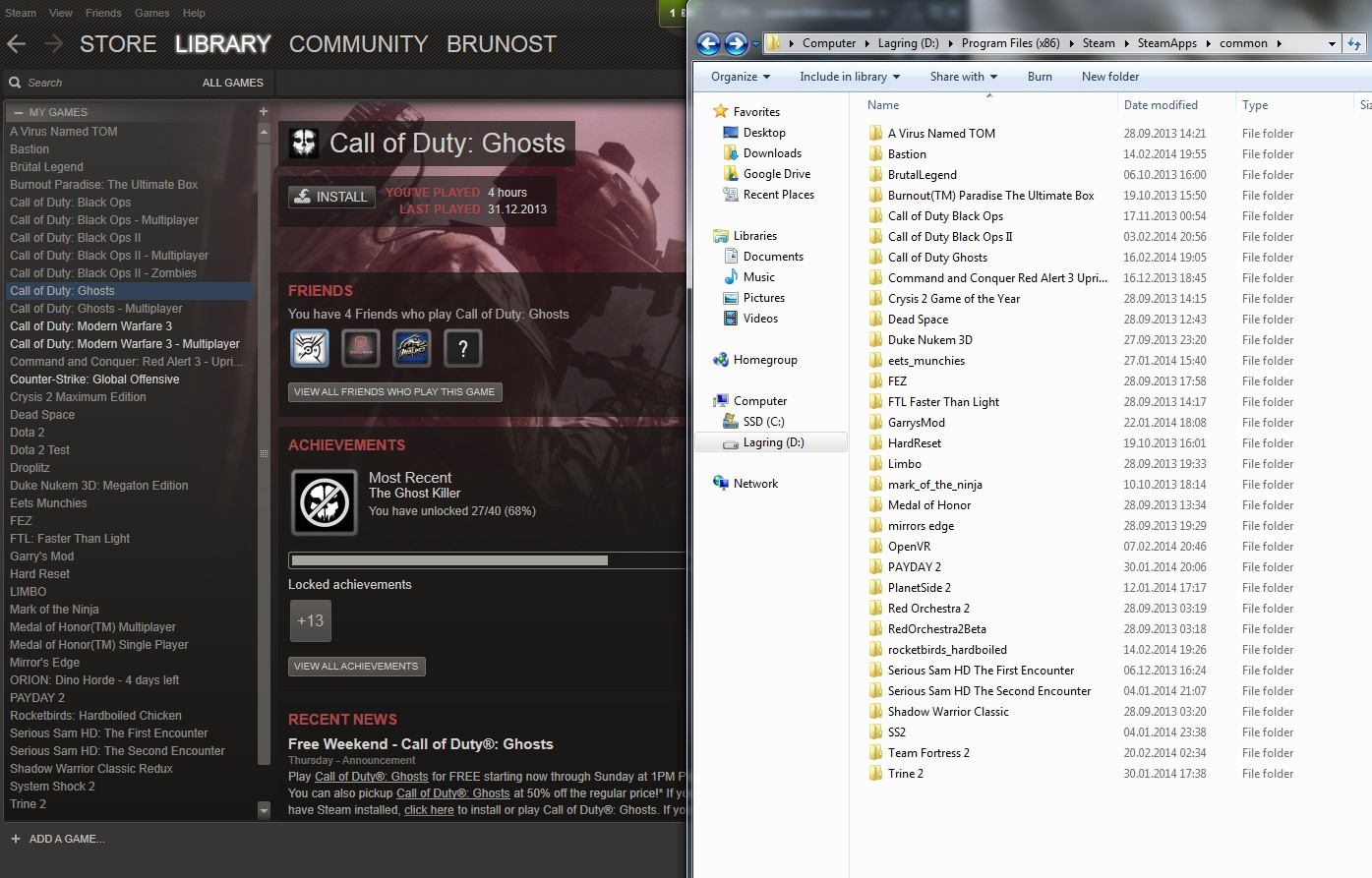 Logged into Steam to find that all of my games on the D: drive 