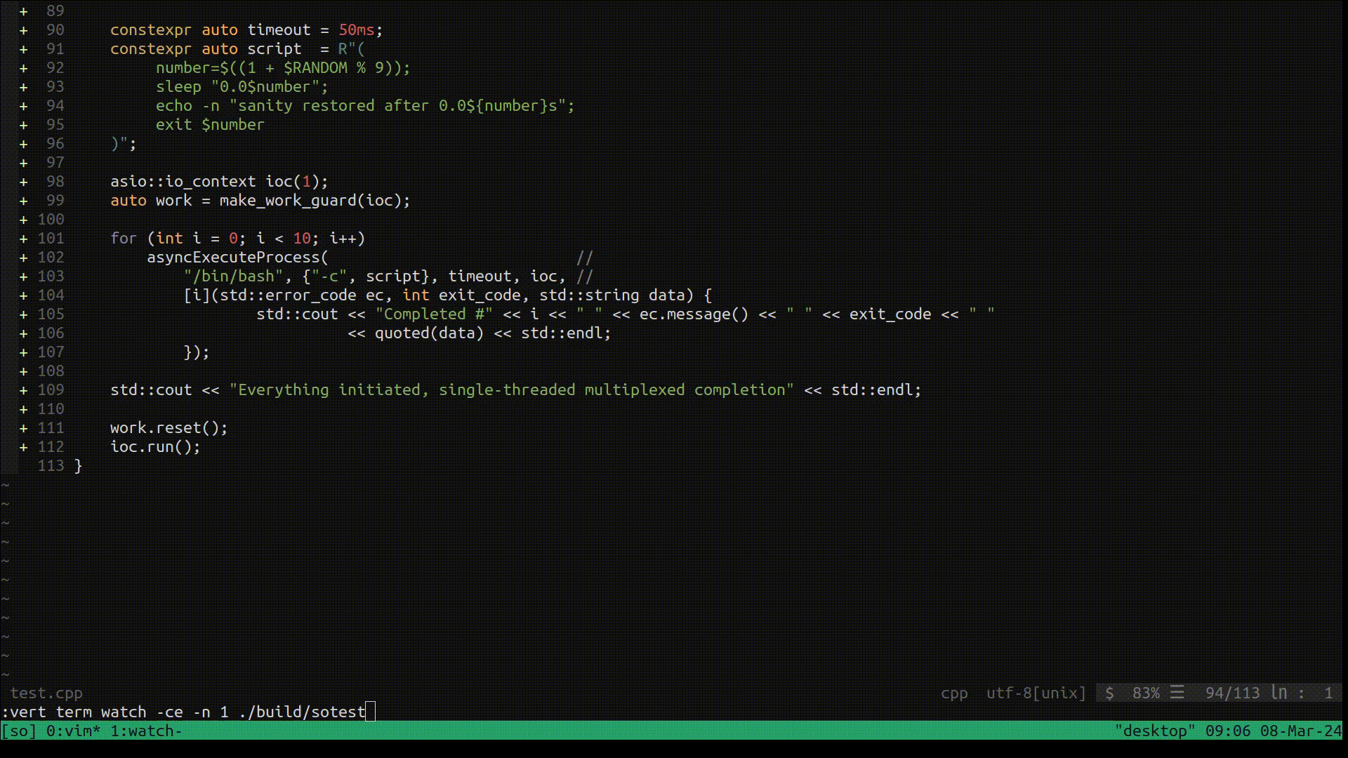 c++ Using single io_context to run mutlple processes with timeout in