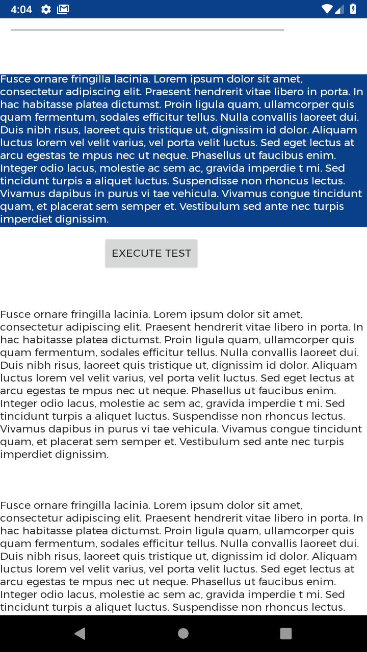 android Unable to scroll TextView inside a Scollable RelativeLayout