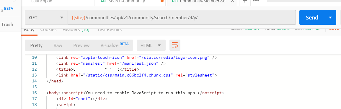 reactjs - Postman: You need to enable JavaScript to run this app 