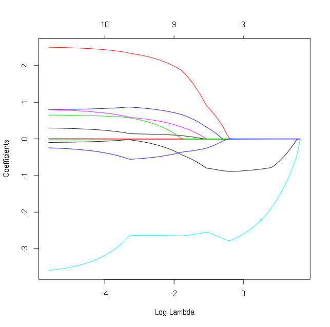 r Getting coefficients at 'best' lambda Stack Overflow