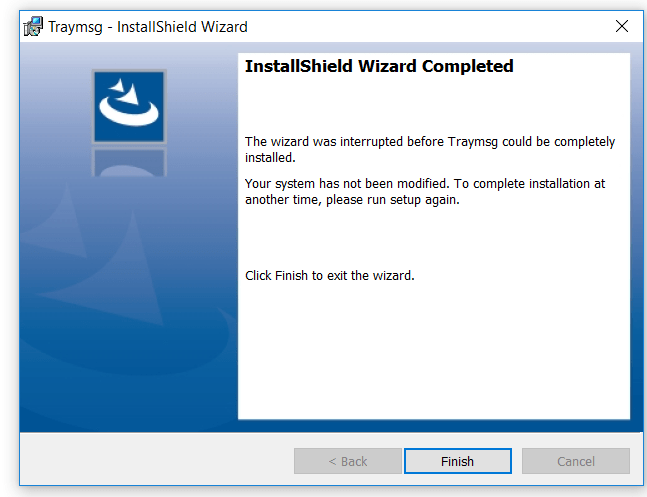 installshield - Display informational message to user when 