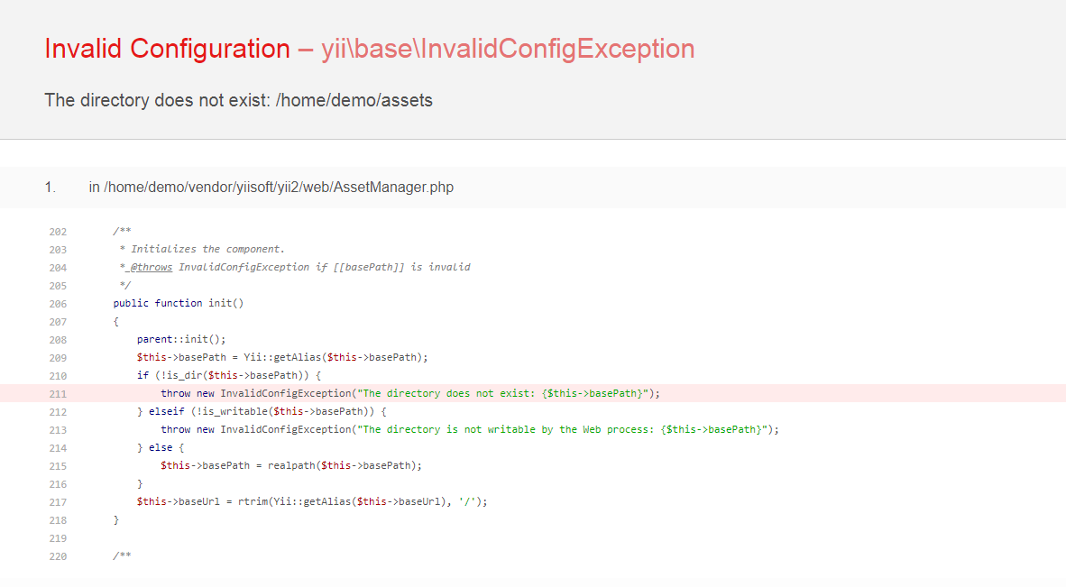 php - Yii2 : Invalid Configuration - The directory does not exist 
