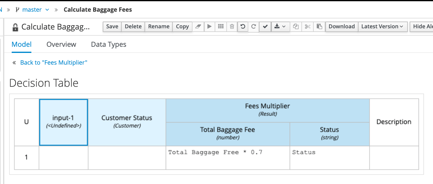 drools Creating decision tables in Red Hat Decision Central not