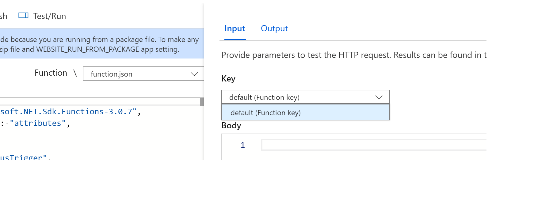 azure ARM template deployed function app has no host keys and throws