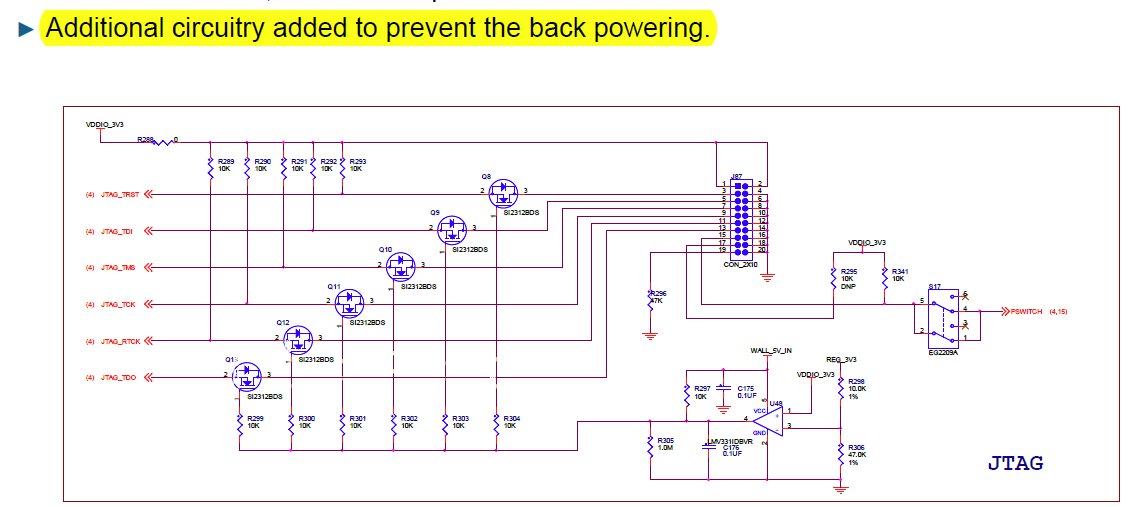 protection JTAG Circuit to prevent back powering Electrical