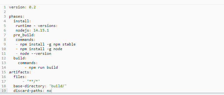 node.js - AWS Codebuild node version update not working - Stack 