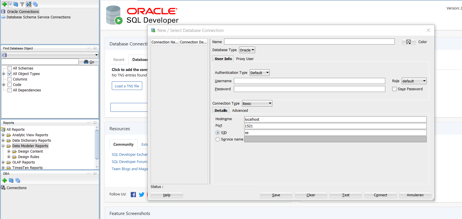 database - Creating schema for oracle sql developer - Stack Overflow