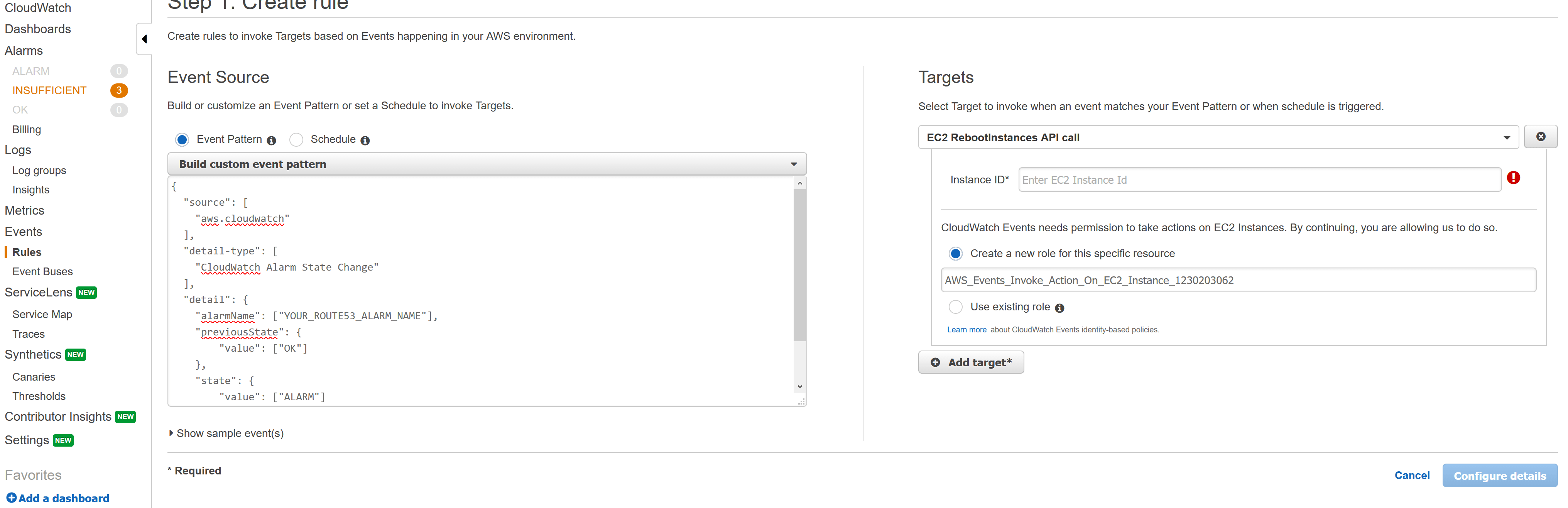 amazon web services Add EC2 Action to Cloudwatch Alarm on health check Stack Overflow