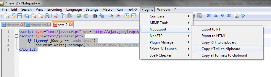syntax highlighting - Copy Notepad++ text with formatting? - Stack 