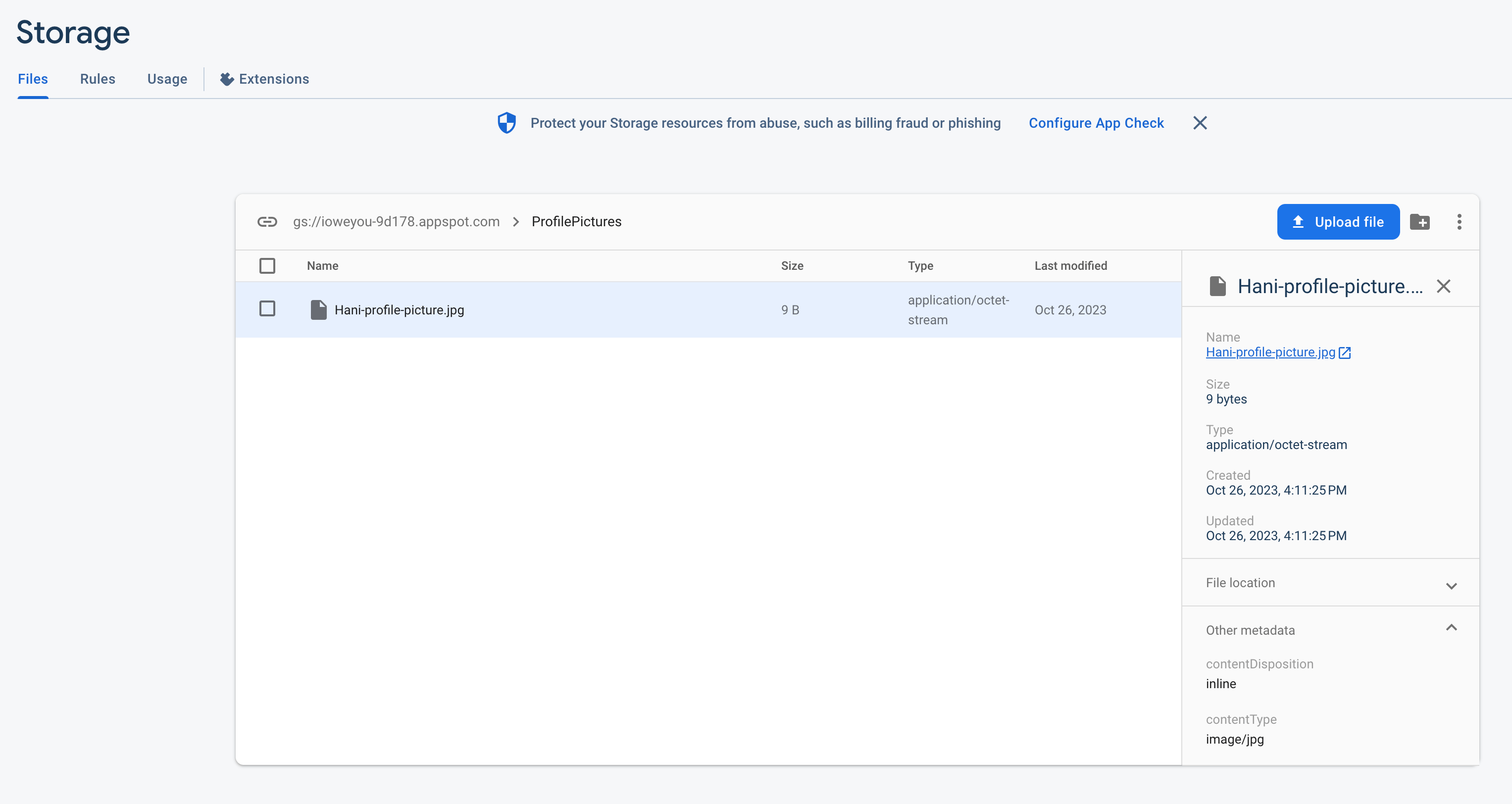 reactjs React native is pushing images to firebase storage with