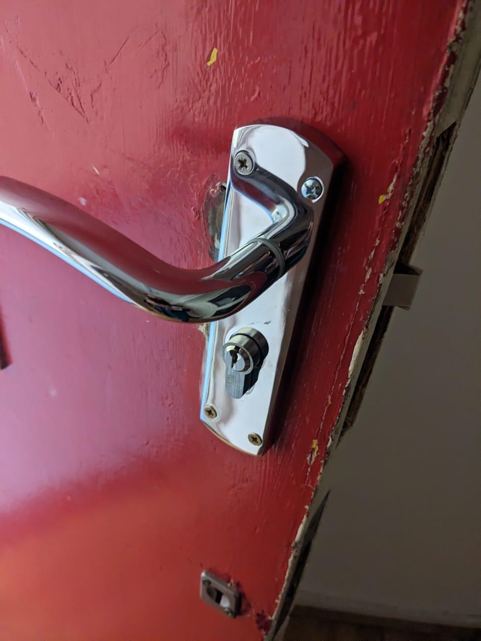 Is this lock secure if the screws are on the outside of the door