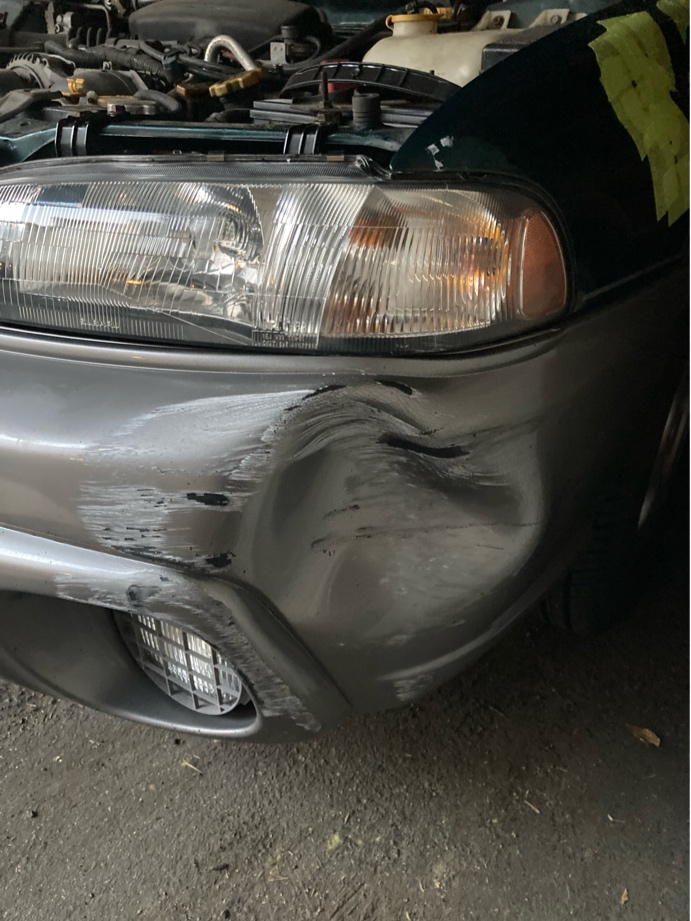 body work How to fix deep dent in Subaru Legacy Outback wagon front