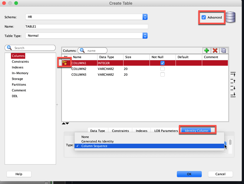 oracle How can I set auto increment of a primary key in the table in