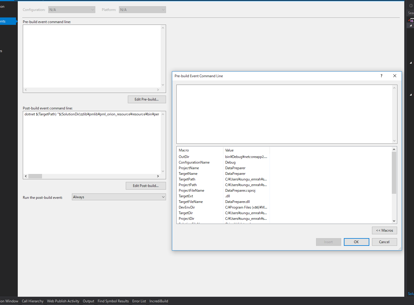 c Defining custom macros to be used in build events Stack Overflow