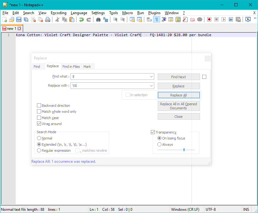 More info on adding tabs in places (Notepad++) Super User
