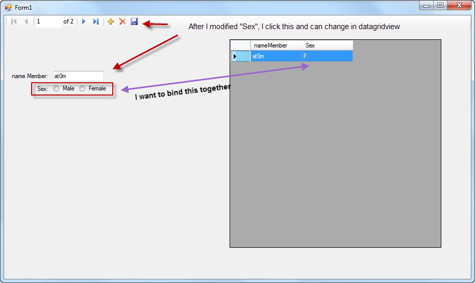 c WinForm binding radio button Stack Overflow