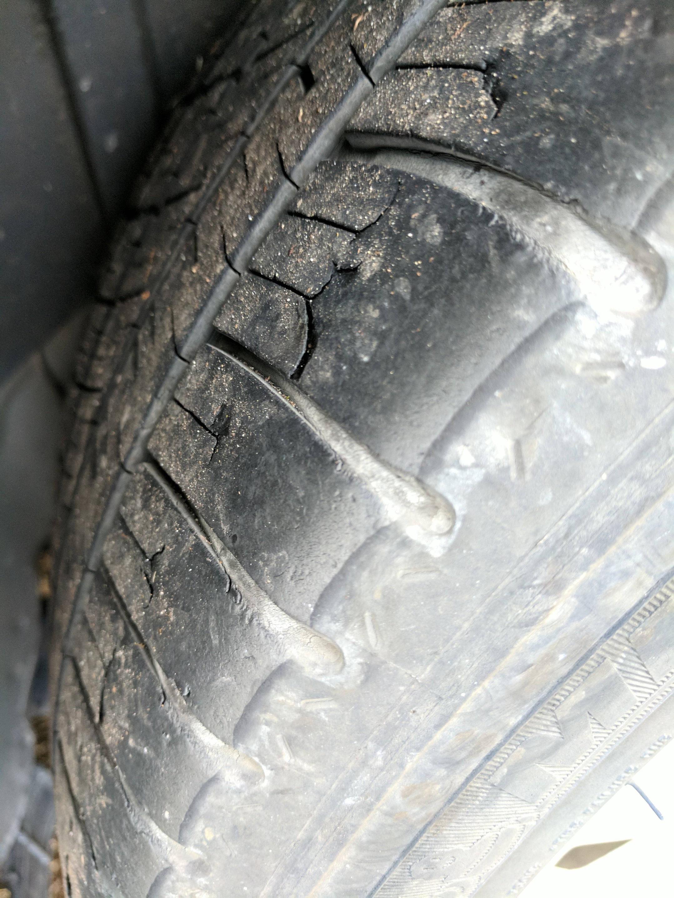 ford Is this tire tread damage cosmetic or should the tires be