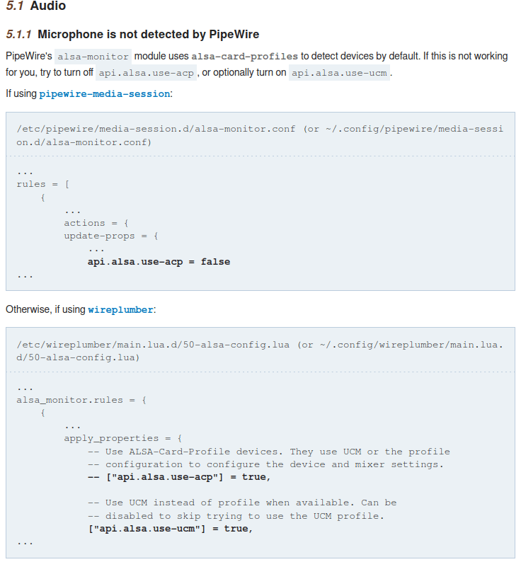 alsa Can't Get Microphone on Arch Linux to Work Using Pipewire