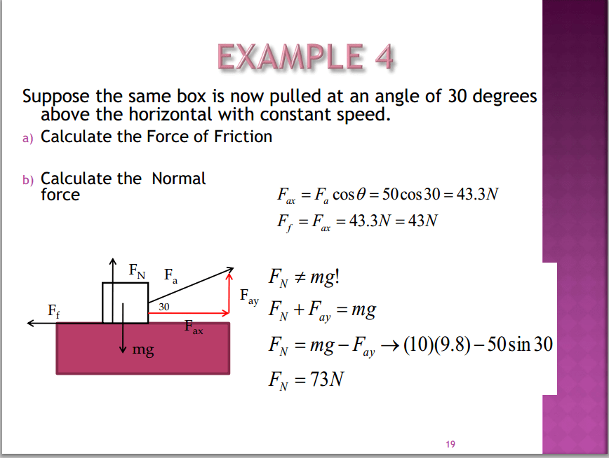 gravity Calculation of a normal force with an angle Physics Stack