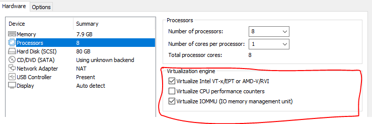 windows 10 - How Is it possible to use virtualization engine options in