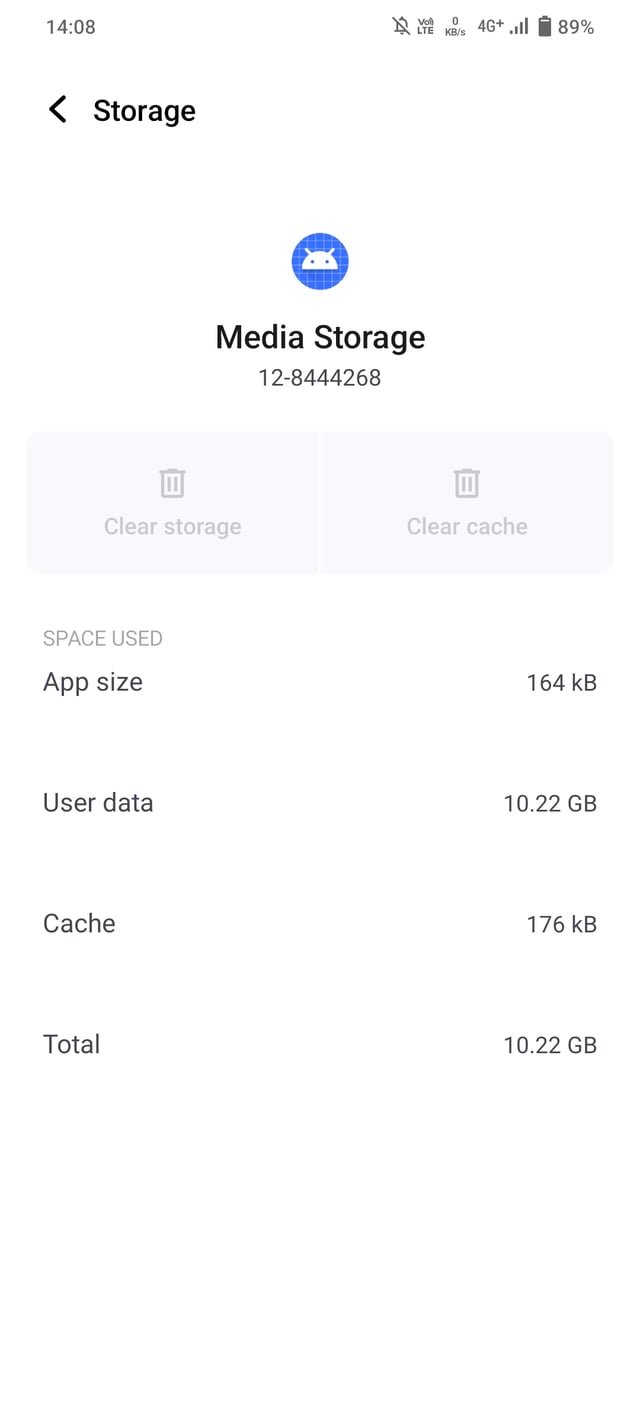 insufficient memory Media Storage app taking too much space Android