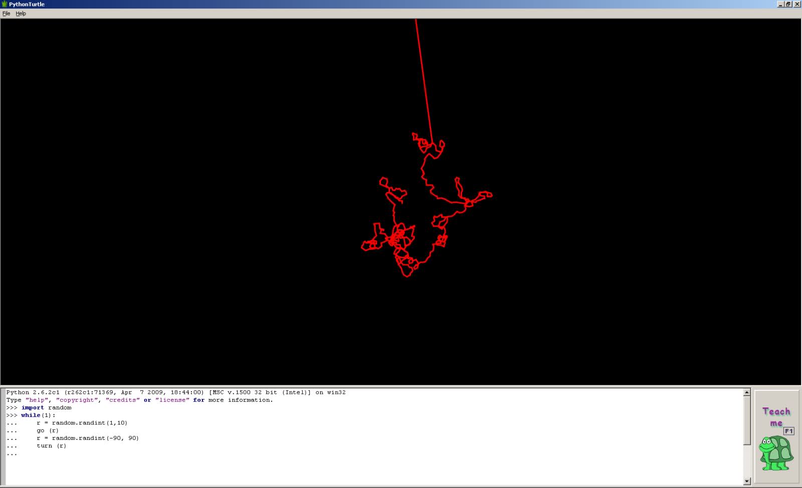 random Can anyone explain this strange python turtle occurance