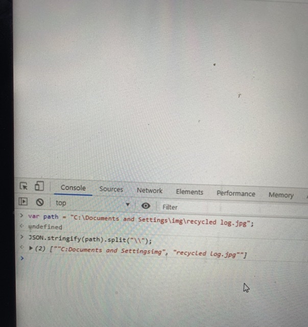 How to split a string with a backslash in javascript? Stack Overflow