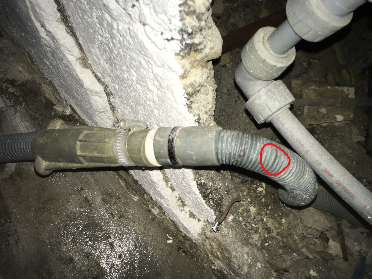 pipe - How can I repair a pinhole leak in a washing machine drain hose? - Home Improvement Stack