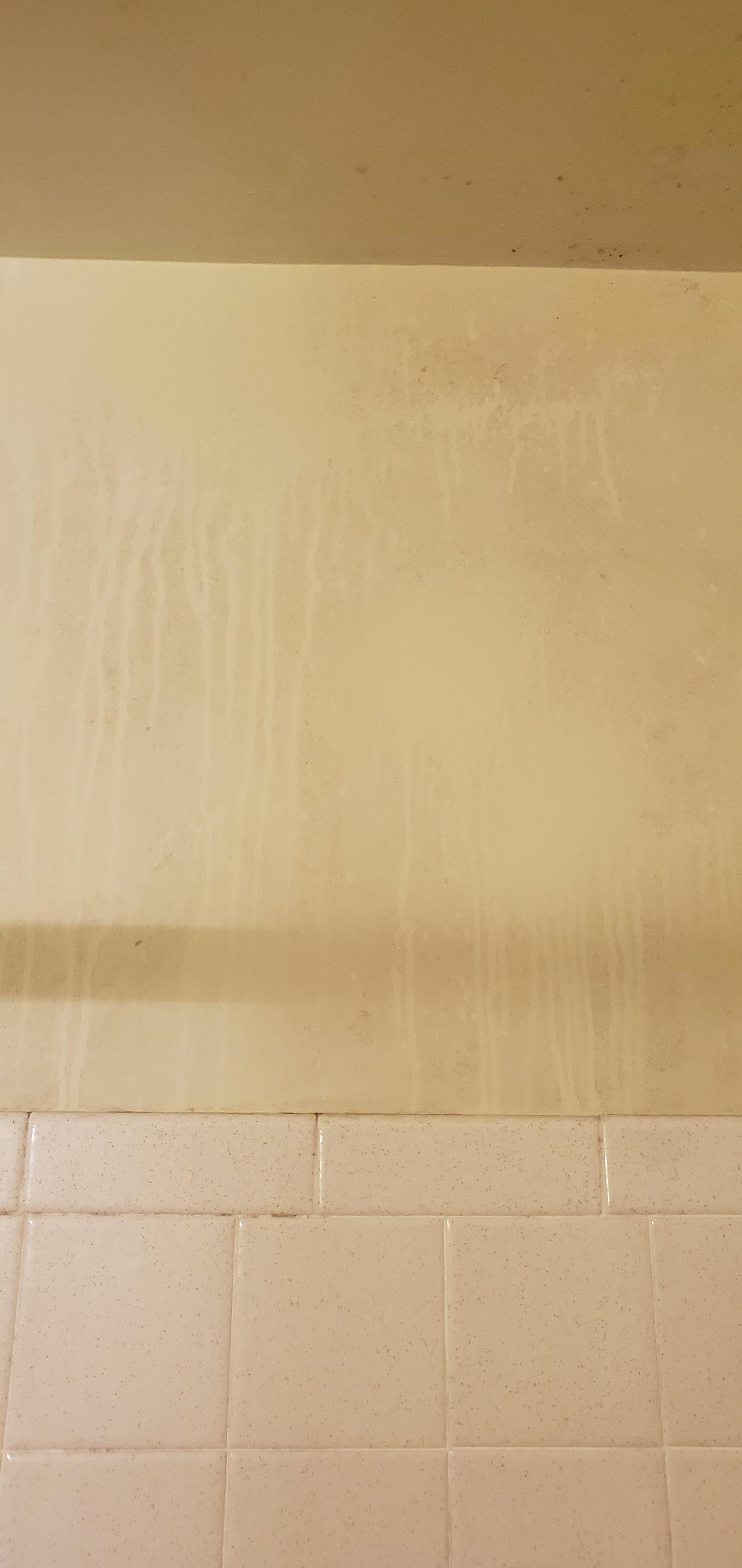 ceiling How do I get rid of water streaks on my bathroom wall? Home
