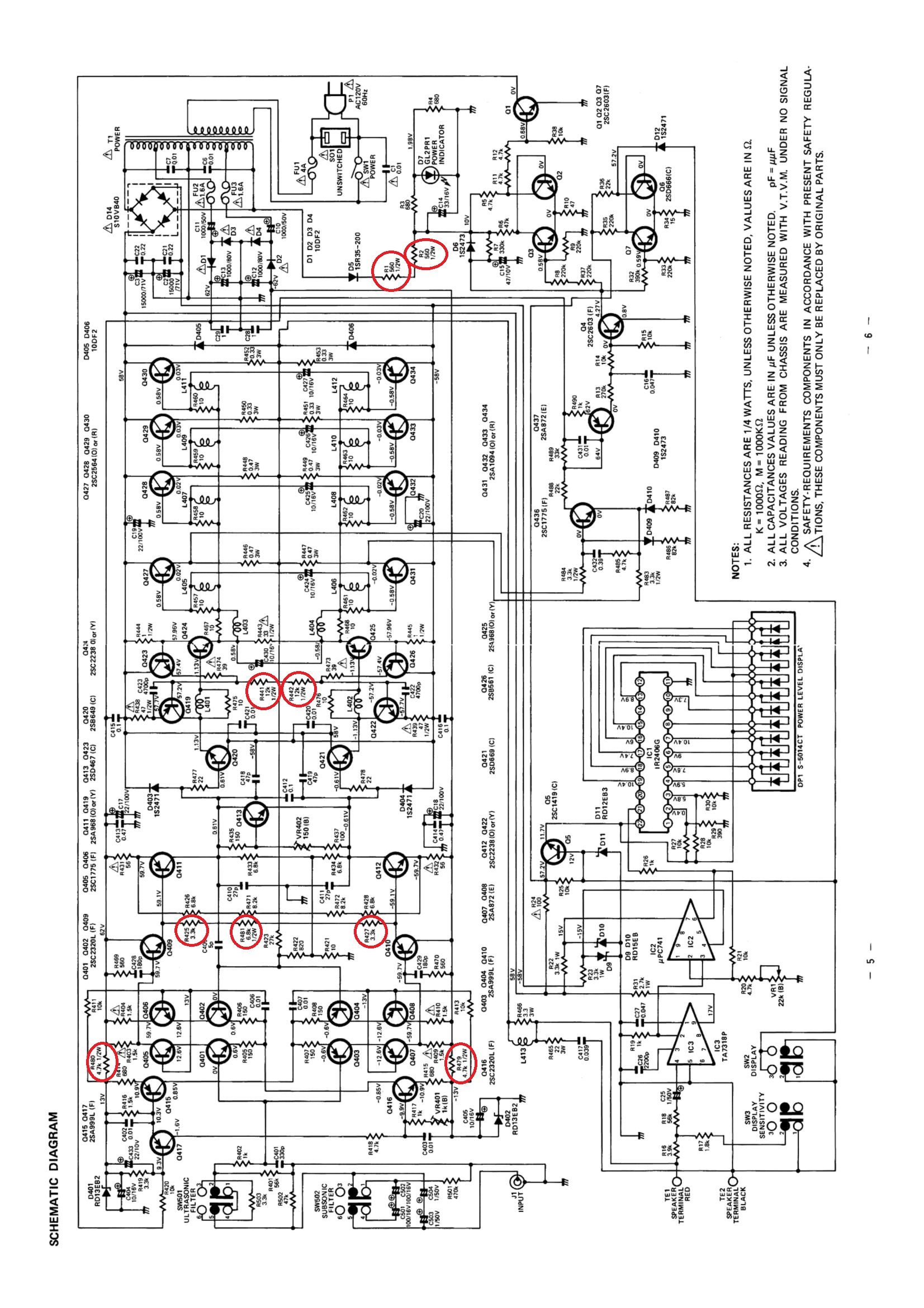 transistors Mono audio amplifier repair help (Harman Kardon HK775