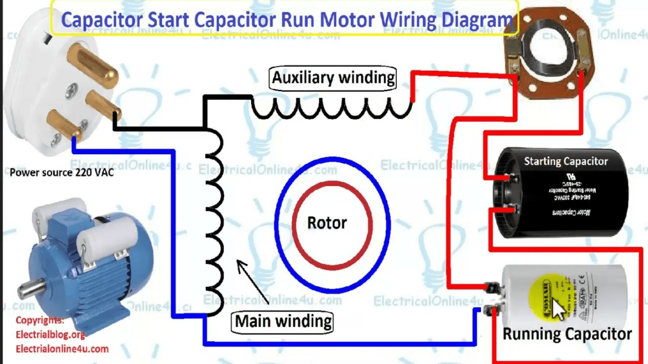 Motor Single Phase Submersible Pump Auxiliary Binding Start Run