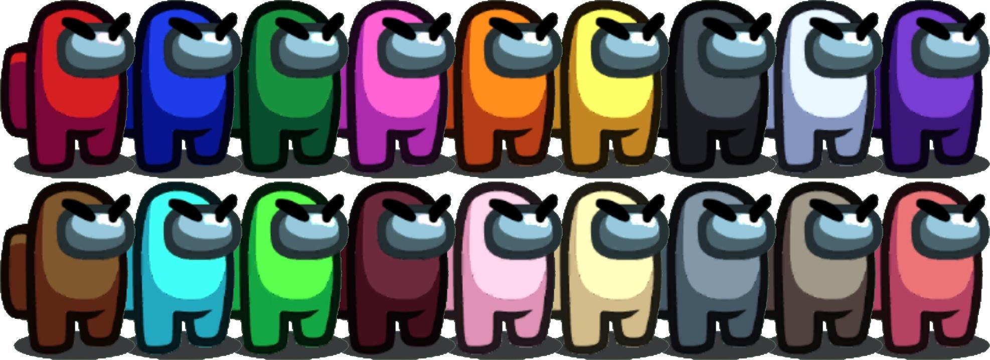 What are the actual names associated with each of the colours in "Among