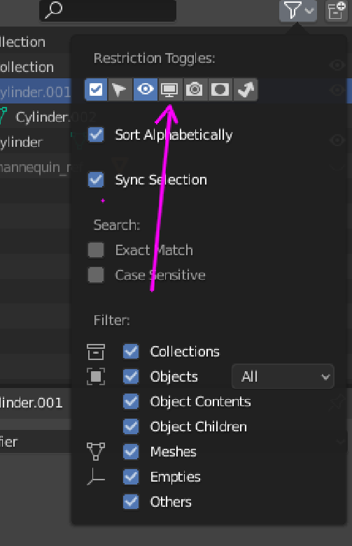 light Grayed out object in the Scene Collection Blender Stack Exchange