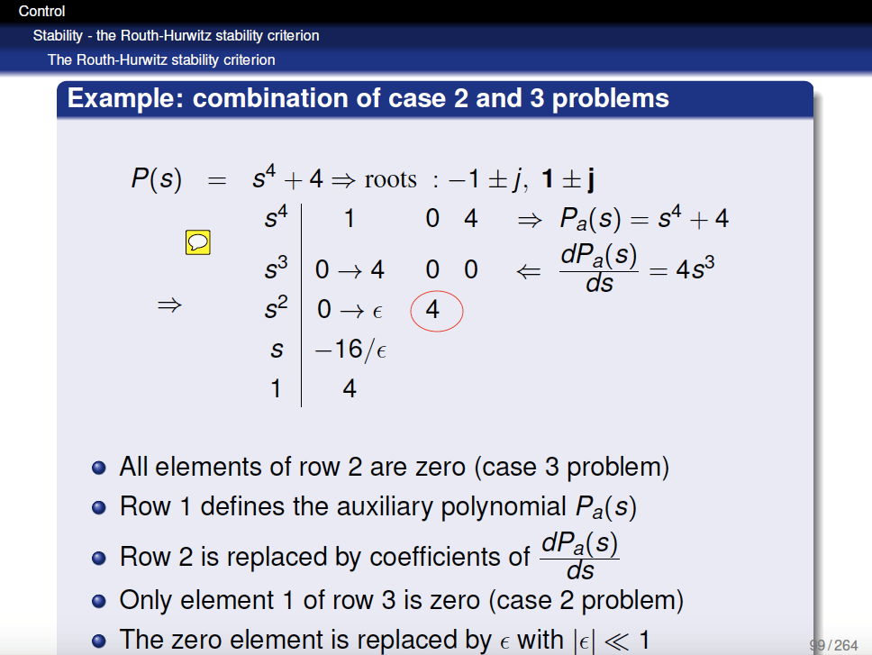 RouthArray (Control Engineering) Electrical Engineering Stack Exchange