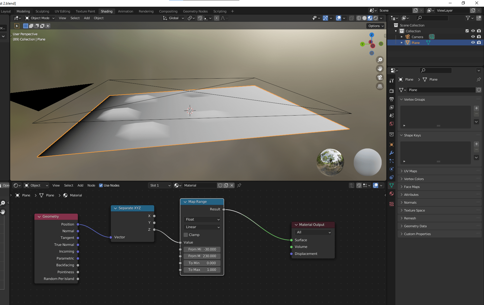 node editor Baking Heightmap, Curved Instead of Flat? Blender Stack