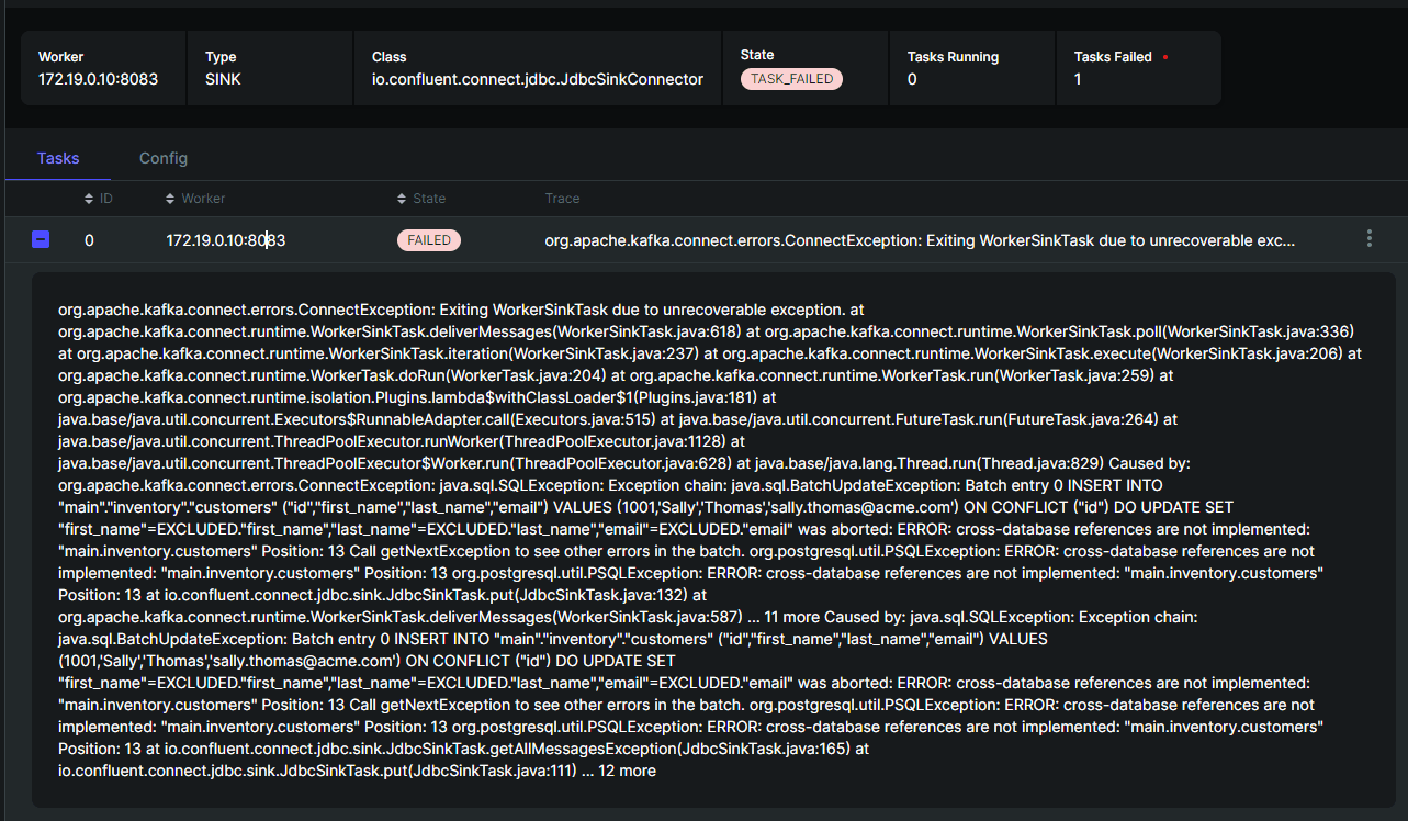 jdbc How I connect JdbcSinkConnector with postgresql Stack Overflow
