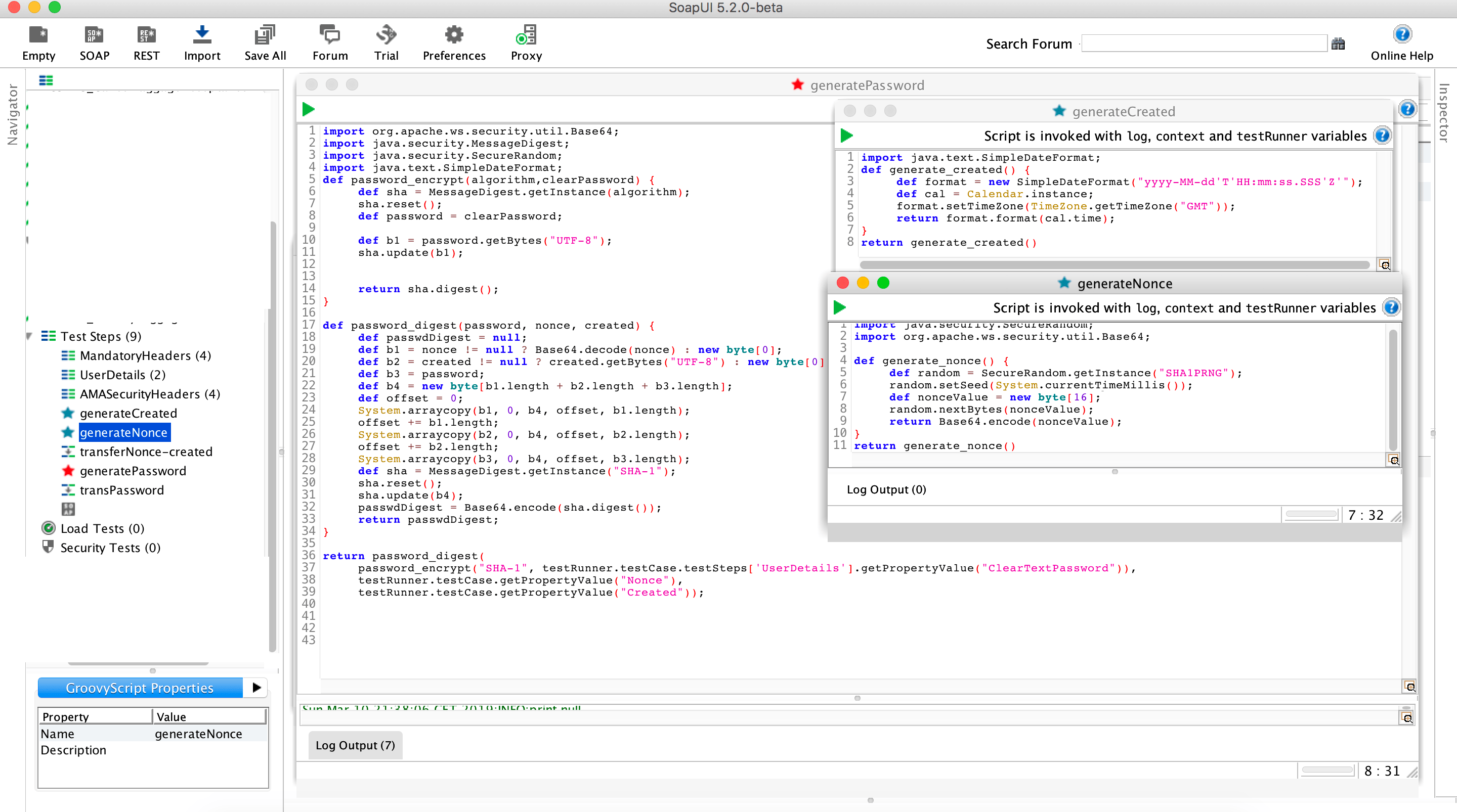 SoapUI Transfer groovy script results using Property Transfer Stack