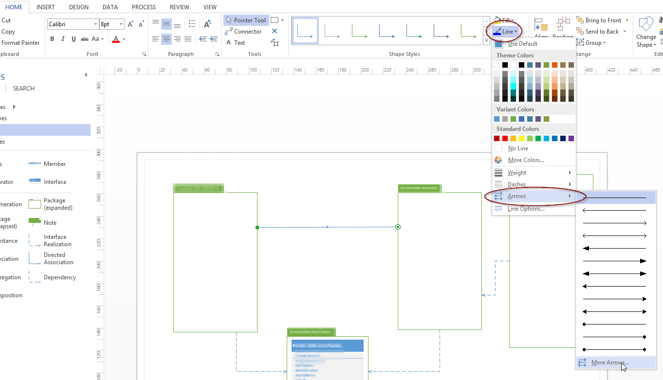 How Do I Get Bi-Directional Arrows In Visio 2013 - Super User