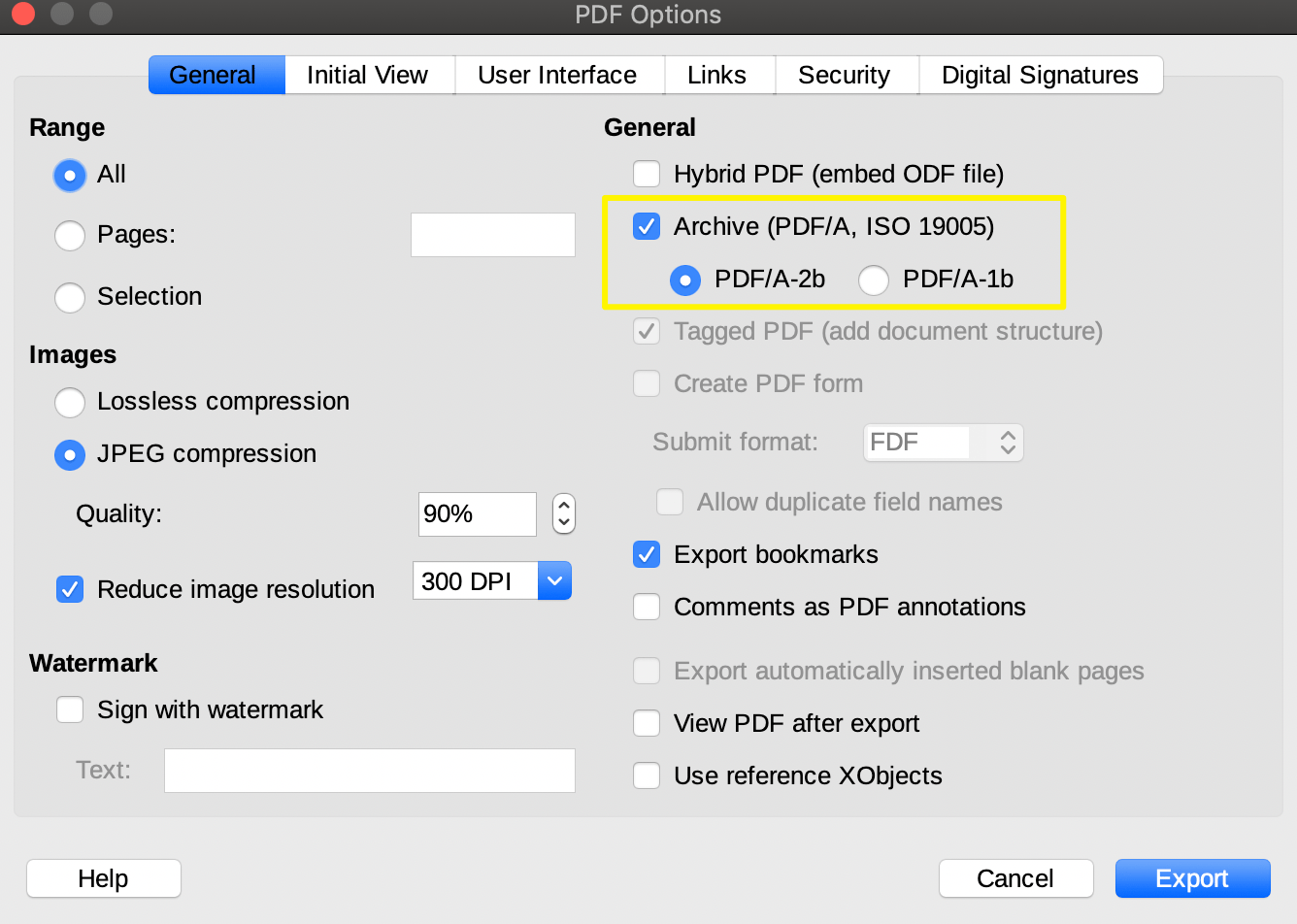 libreoffice How to create a PDF/A from command line with Libre Office