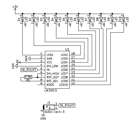 meter - VuMeter using LM3915 not working properly - Electrical
