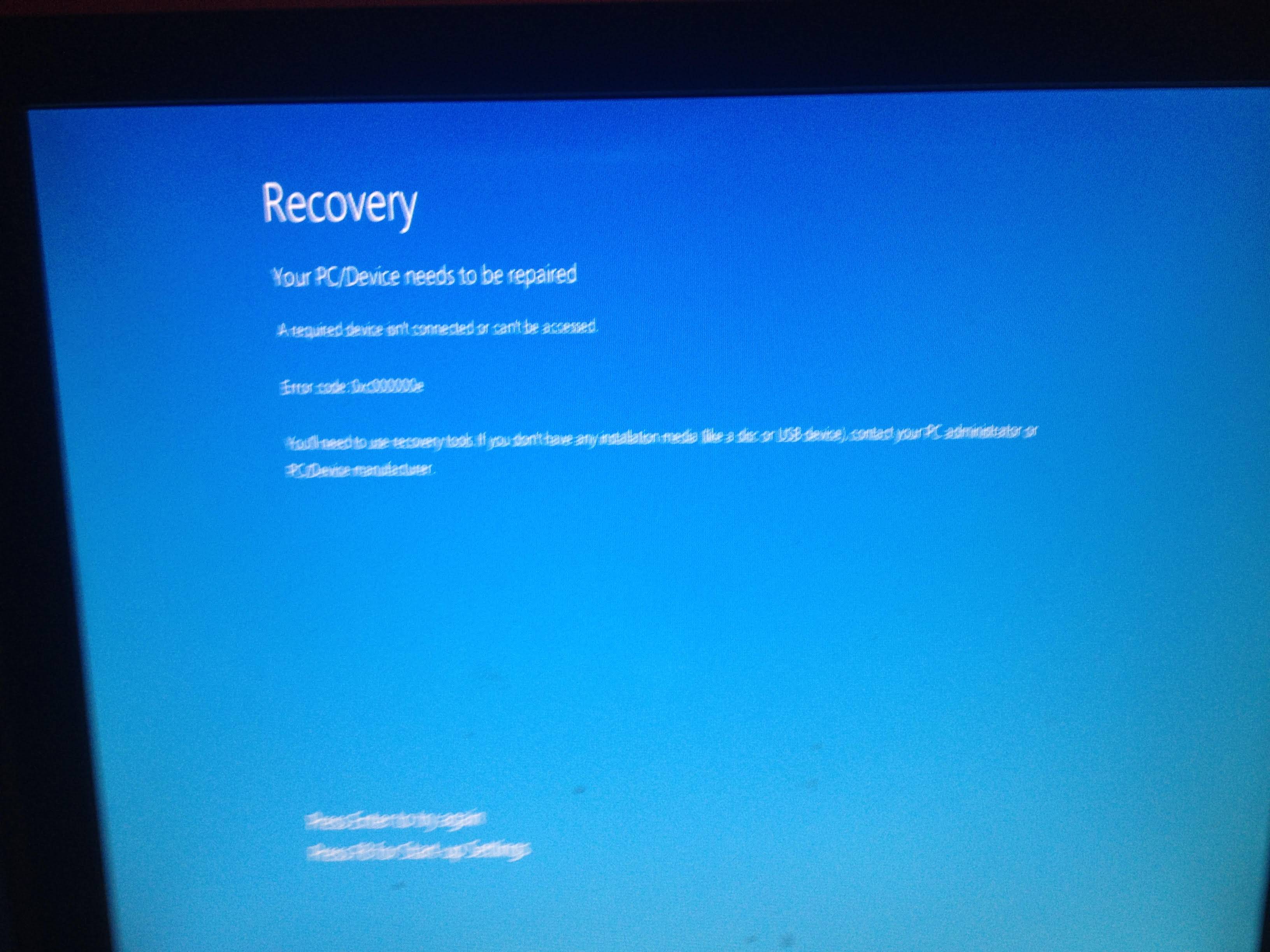boot - How can I fix the error &lsquo;0xc00000e - &ldquo;A required device isn 