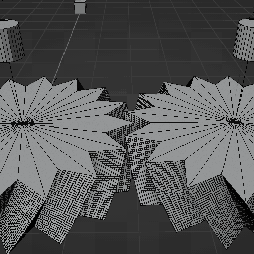 animation Rigid body simulation of helical gears/oblique pressure
