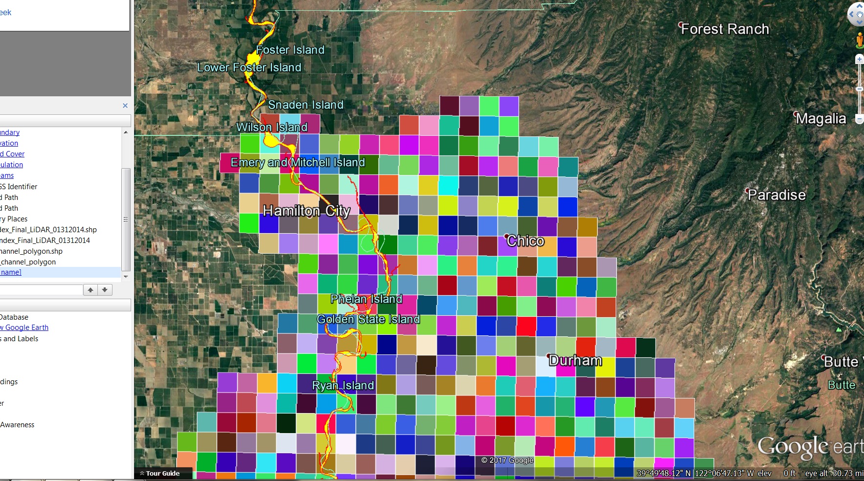 coordinate system Why does Google Earth Pro project these shapefiles