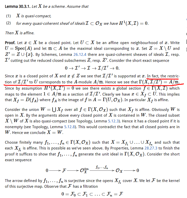 algebraic geometry Understanding Serre's Criterion for affine scheme