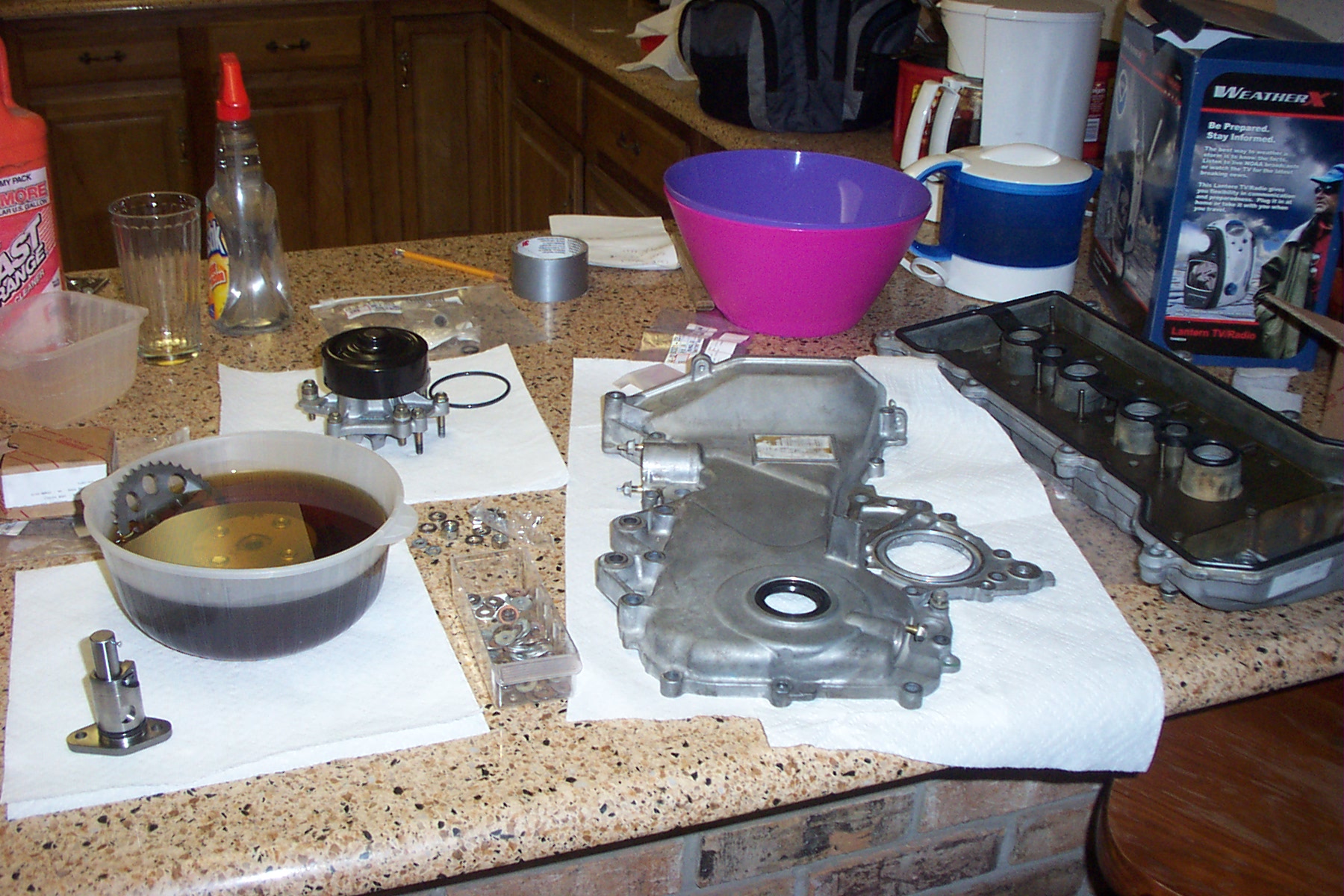 leak Corolla Coolant leaking from timing chain cover Motor