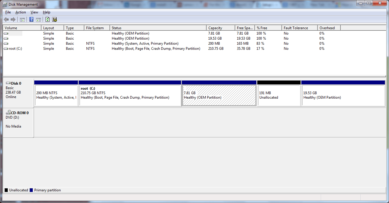 partitioning Format (remove) HDD volume that is visible in Windows 7