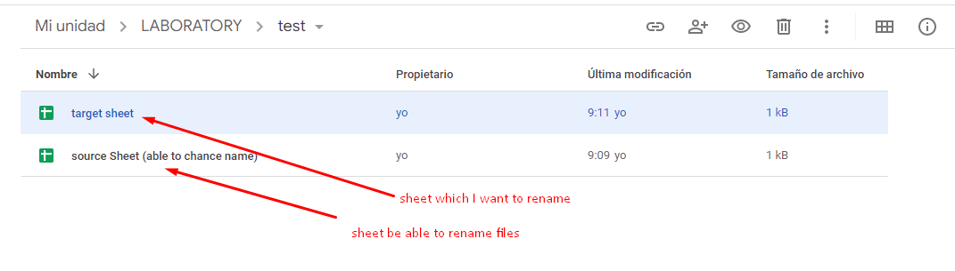 google apps script - Rename the value of a file according to value 