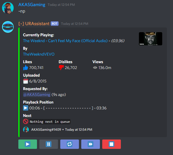 javascript Editing 'Now Playing' embed in Discord Music Bot Stack